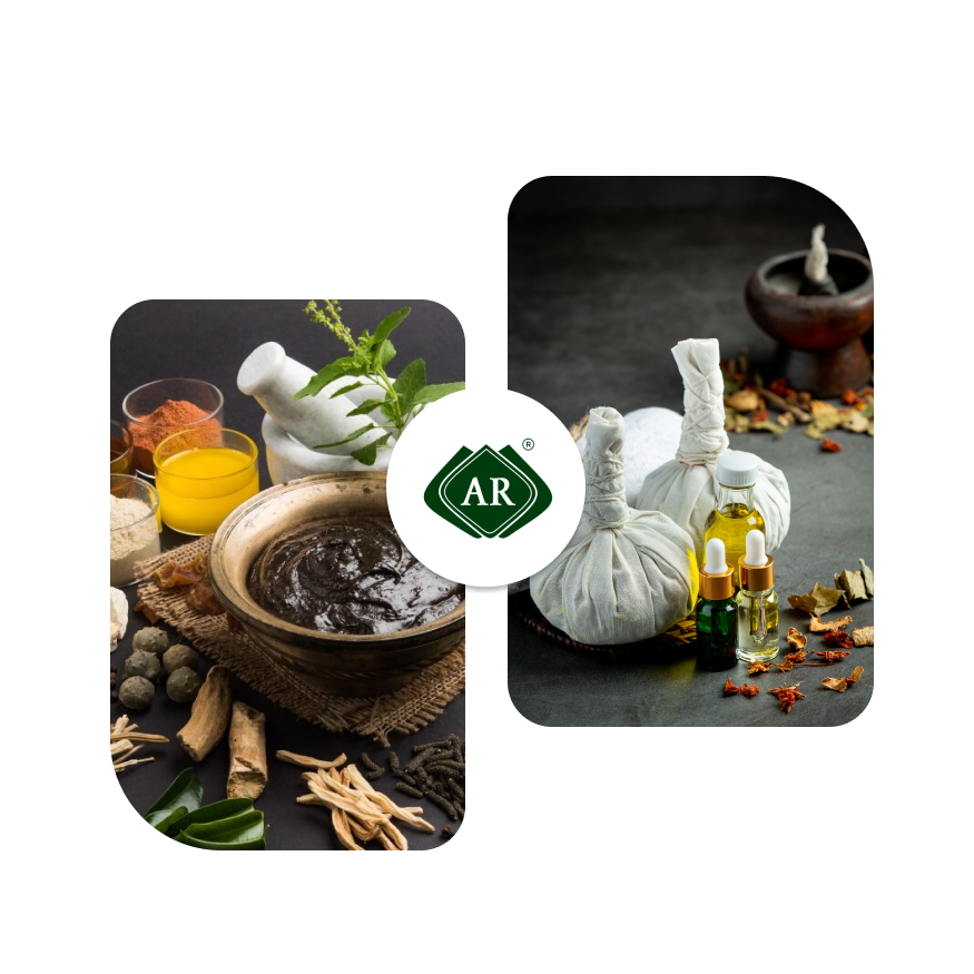 Ayurvedic herbs, oils and herbal compresses